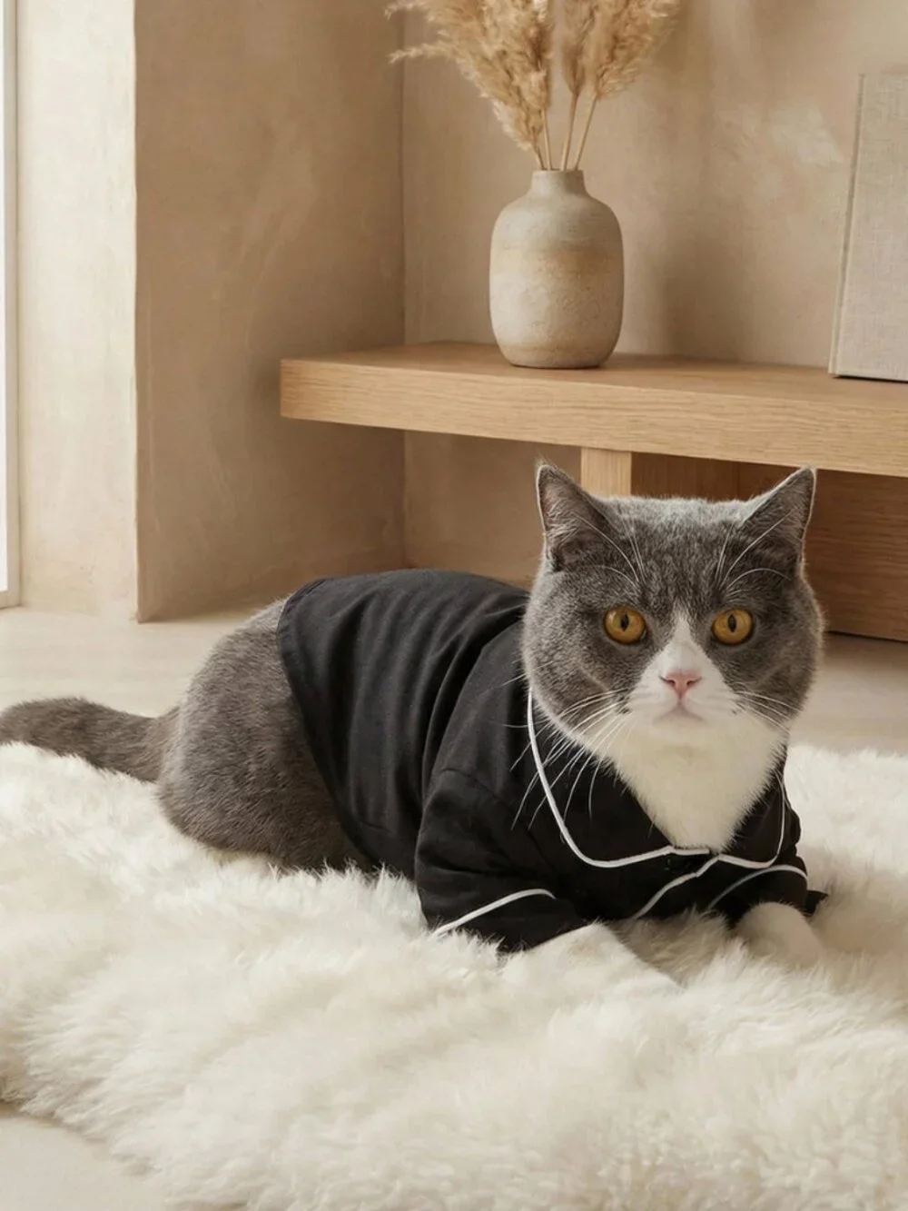Black Cute Pet Clothes, Dog & Cat Pajamas'